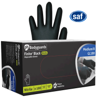Image for Bodyguards* Finite® Black Nitrile HD Powder Free Disposable Gloves - L